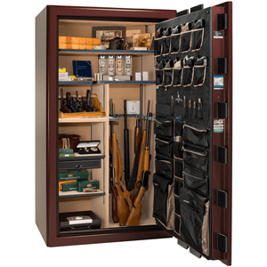 Presidential Series | Level 8 Security | 2.5 Hours Fire Protection | 50 | Dimensions: 72.5"(H) x 42.25"(W) x 27.75"(D*) | Burgundy Marble | Gold Hardware | Mechanical Lock