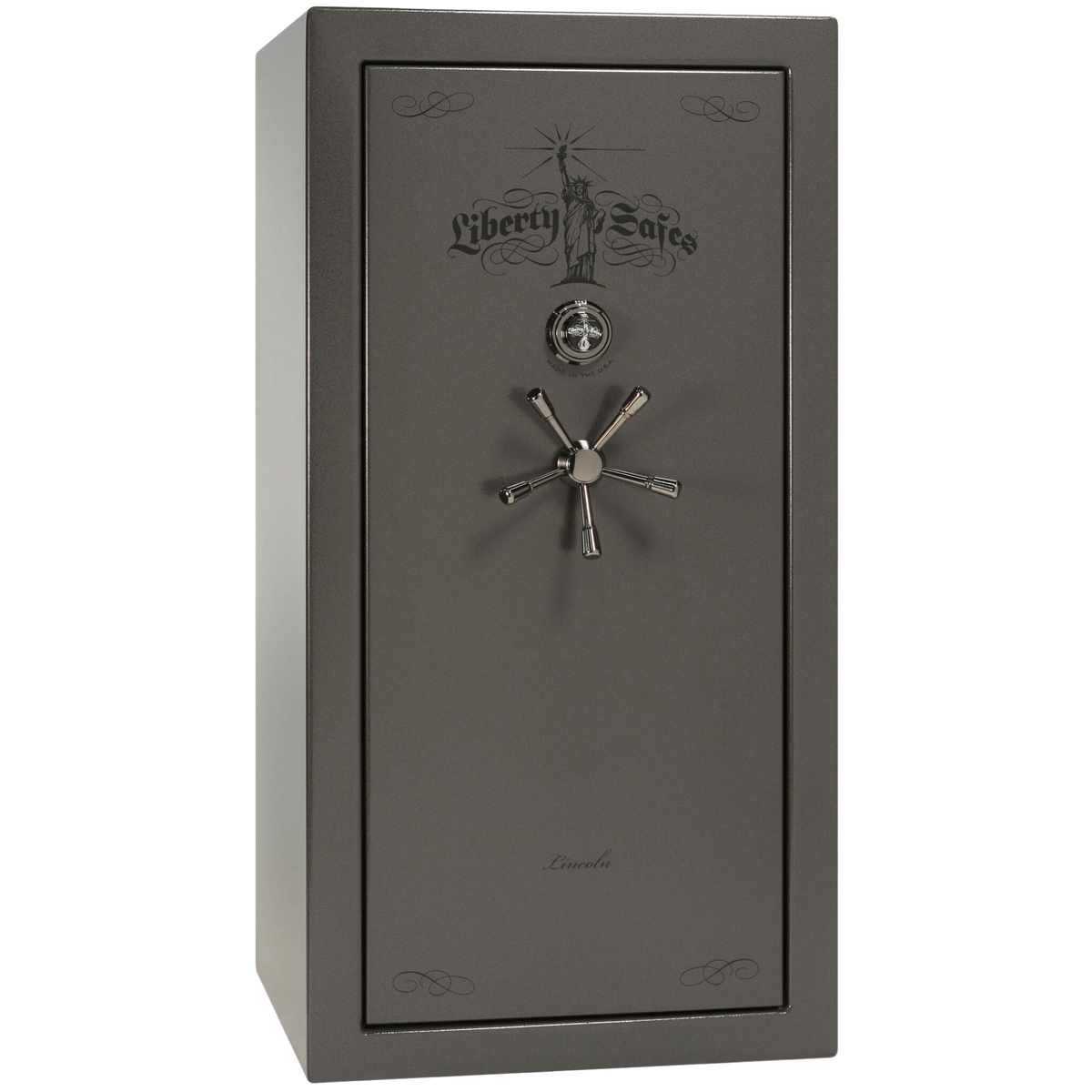 Lincoln Series | Level 5 Security | 110 Minute Fire Protection | 25 | Dimensions: 60.5"(H) x 30"(W) x 28.5"(D) | Black Gloss | Mechanical Lock